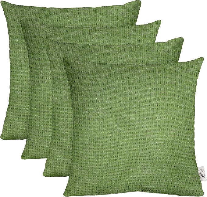 RSH DECOR Square Throw Pillows Set of 4, 17" x 17", Outdoor Pillows Waterproof, Outdoor Pillow Covers, Pillow Covers for Couch, Essential Russet, Made in USA