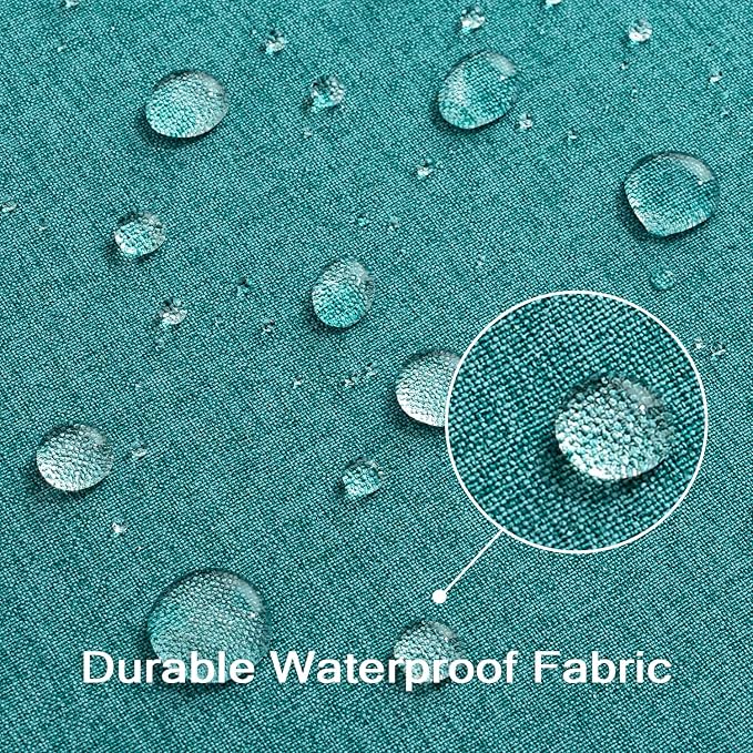 ANRODUO Set of 2 Outdoor Waterproof Pillow Covers 12x20 Inch Turquoise Decorative Throw Pillow Covers Linen Lumbar Solid Color Couch Pillow Covers for Patio Tent Bed Sofa and Living Room Summer Decor