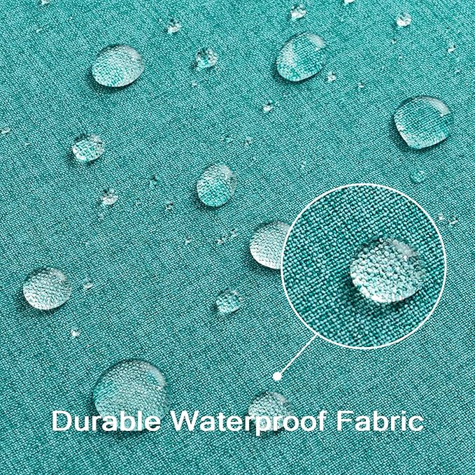 ANRODUO Outdoor Waterproof Pillow Covers for Patio 12x20 Turquoise 2 Pack | Outdoor Pillow Covers for Patio Furniture, Decorative Linen Cushion Sham, Outside Lumbar Pillowcase for Garden Balcony Decor
