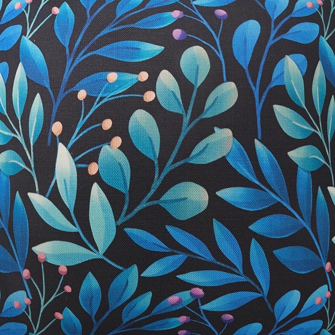 Fab Habitat Indoor/Outdoor Throw Pillow Made from Recycled Polyester Yarn - Double Sided, Stain Resistant, Machine Washable - Patio, Porch, Living Room - Rainforest - Black Multi Floral (20" x 20")