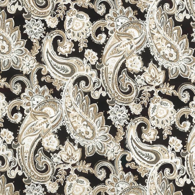 LVTXIII Outdoor Lumbar Pillow Covers Only Set of 2 Patio Decorative Pillow Cases, Water Repellent Lumbar Cushion Cases for Sofa, Patio Couch Garden Use, 12x20 Inch, Paisley Black