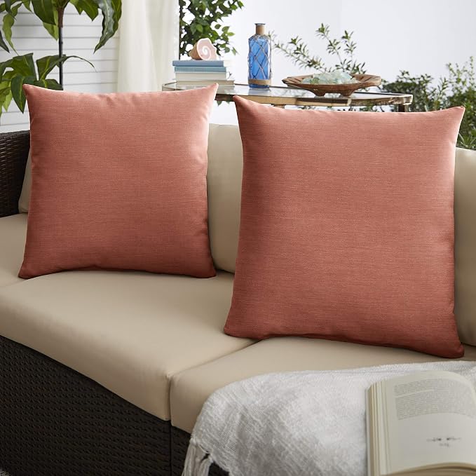 Sorra Home x Sunbrella - Square Pillows (Set of 2), Cast Coral