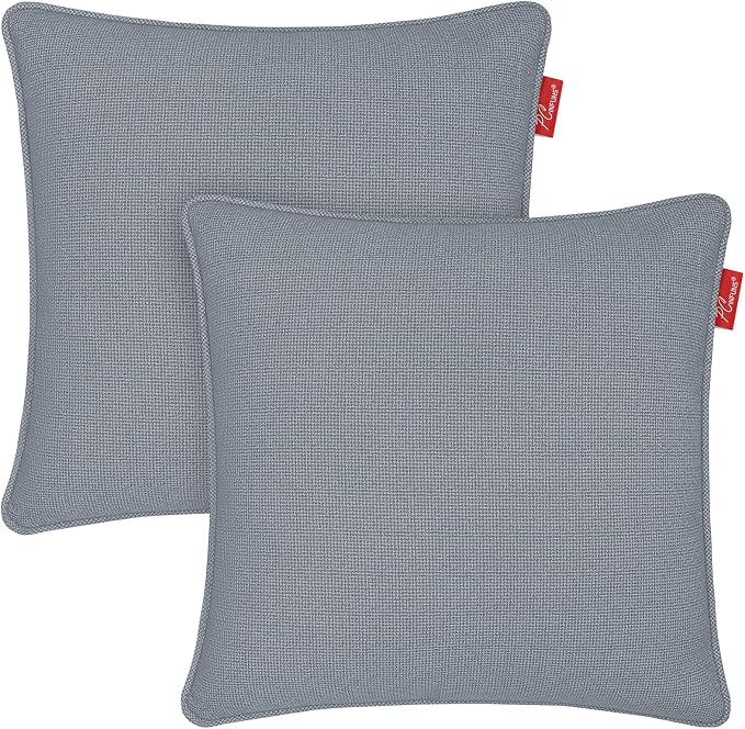 Pack of 2 Outdoor Throw Pillows,18x18 Inch All-Weather Water-Resistant Patio Pillows with Inserts,Decorative Pillows for Patio Furniture,Couch,Sofa,Poolside,Deep Grey