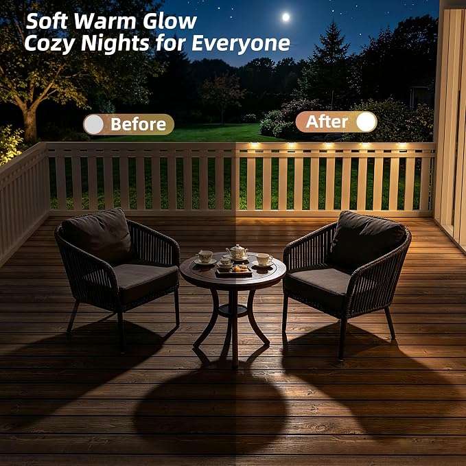 VOLISUN 12 Pack Solar Deck Lights Outdoor, Warm White LED Solar Step Lights for Outside, Waterproof Fence Light for Patio, Deck, Stairs, Yard, Pool and Porch (White)