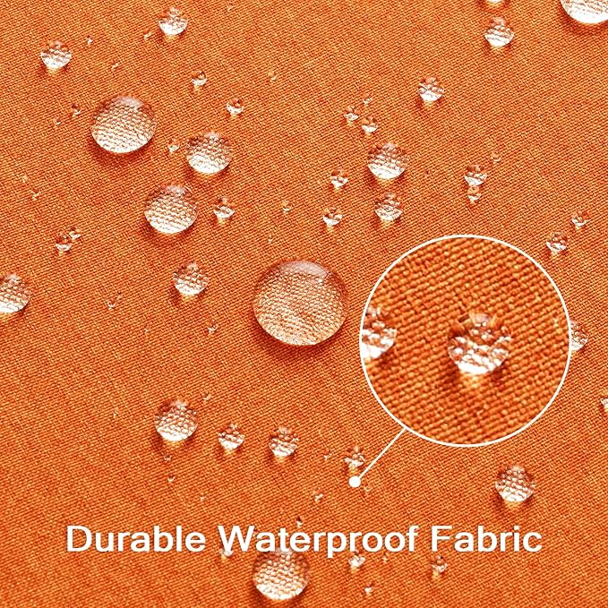 ANRODUO Outdoor Waterproof Pillow Covers for Patio Orange 18x18 Pack of 2 | Outdoor Pillow Covers for Patio Furniture, Decorative Linen Cushion Sham, Outside Square Pillowcase for Garden Balcony Decor