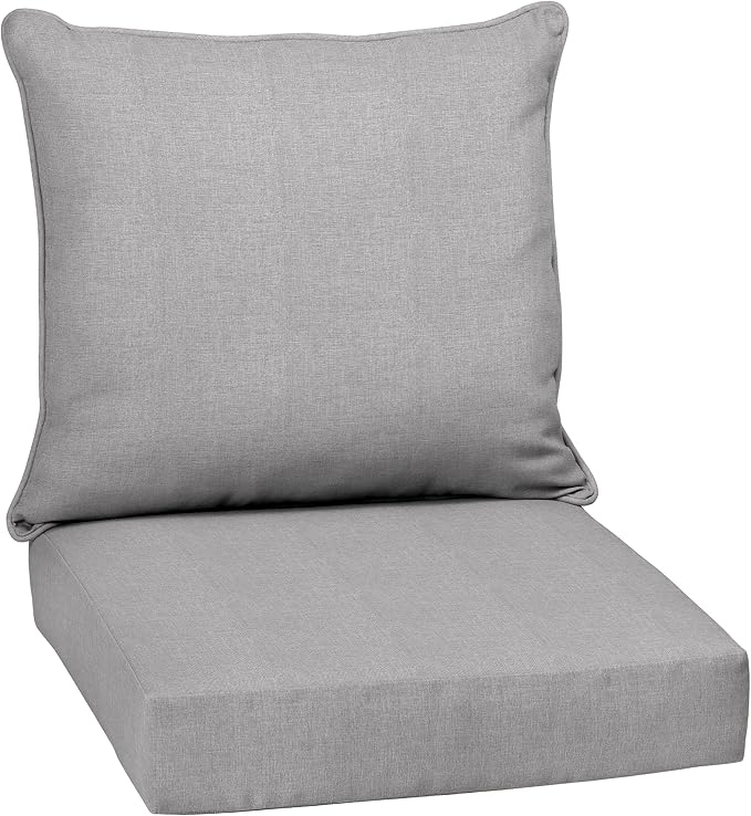 Arden Outdoor Deep Seat Cushion Set, 24x24, Paloma Woven Texture | SDP Fabric, Outdoor Sofa, Couch, Conversation Set, Rain-Proof, Fade Resistant, Mold and Mildew Resistant