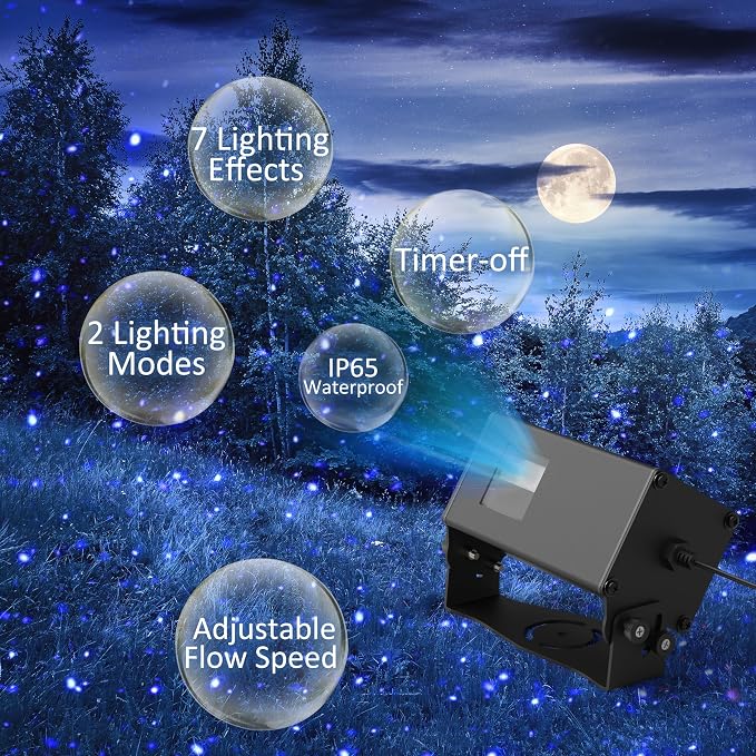 AIRIVO Outdoor Laser Lights Projector, RGB Color Firefly Lights Projection Light, Christmas Star Projector with Remote Control, Holiday Halloween Decor for Home, Garden, Trees, RGB 3 Color Motion