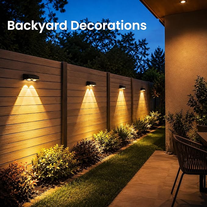 Solar Fence Lights Outdoor, Color Changing, Waterproof IP65, 20 Pack | 11 Modes, 9 Colors 50 LM Solar Lights Waterproof with LED Focus Lens for Wall Backyard Deck Patio Porch Step Pool Decor