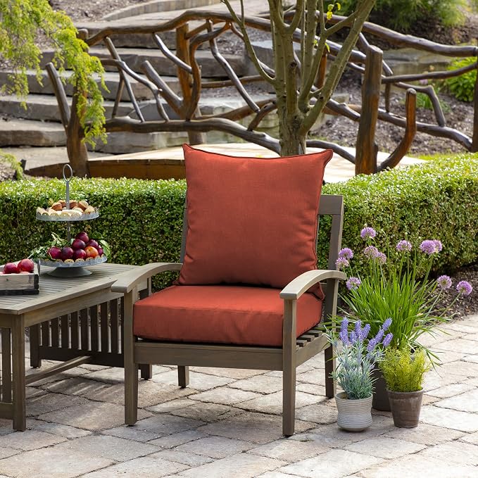 Arden Outdoor Deep Seat Cushion Set, 24x24, Sedona Woven Texture | SDP Fabric, Outdoor Sofa, Couch, Conversation Set, Rain-Proof, Fade Resistant, Mold and Mildew Resistant