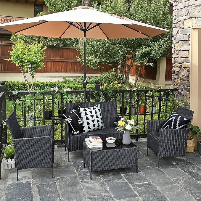 Adabana Patio Pillows Pack of 2 Geometric Outdoor Waterproof, 18"x18" | Outdoor Cushion Covers Decor for Home Patio Garden Porch Furniture