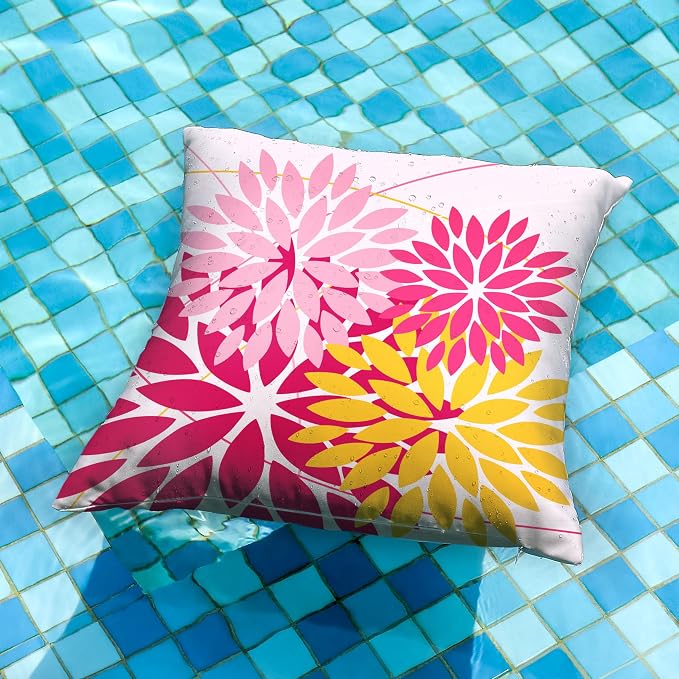 DFXSZ Pack of 2 Outdoor Waterproof Throw Pillow Covers 20x20 DarkLight Pink | Polyester Spring Summer Valentines Floral Decorative Cushion Cases(NO INSERT),For Couch Patio Funiture Garden Home Decor