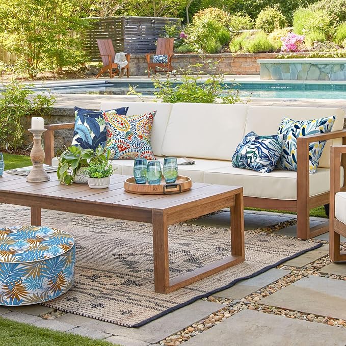 Outdoor Throw Pillows 16x16 Inch, Water Repellent Patio Pillows with Inners Set of 2 for Patio Furniture Home Garden, Paisley Multi