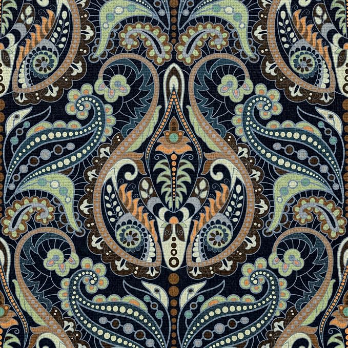 Marsui 4 Pcs Outdoor Indoor High Back Chair Cushions Patio Furniture Tufted Pillow with Ties Water-Resistant Replacement Outdoor Rocking Chair Cushions, 42 x 21 Inches (Blue,Paisley)