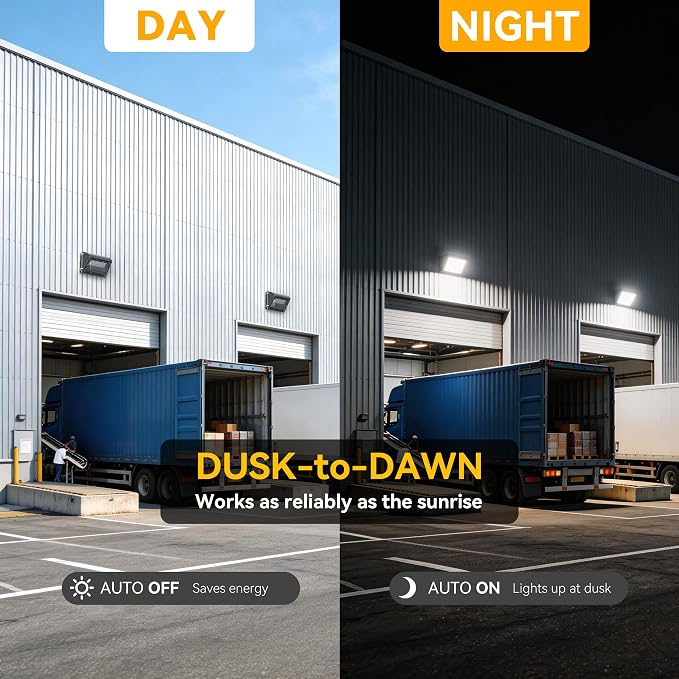 LED Wall Pack Light 60W 4 Pack with Dusk to Dawn Photocell, 5000K Daylight Wall Pack Led Exterior Light Repalces 600W HPS/HID Light, IP65 Waterproof for Stadium, Yard, Buildings, Parking Lots | 100-277V, 0-10V Dimming, 5000K, IP65 Outdoor Wall Light Fi...