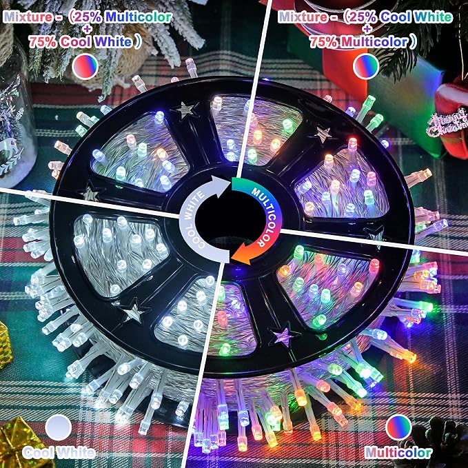 JMEXSUSS Christmas Lights, 600 LED 168FT Color Changing String Lights | White & Multicolor String Lights Indoor Outdoor Waterproof with Remote, 11 Modes, Timer, for Xmas Décor, Clear Wire