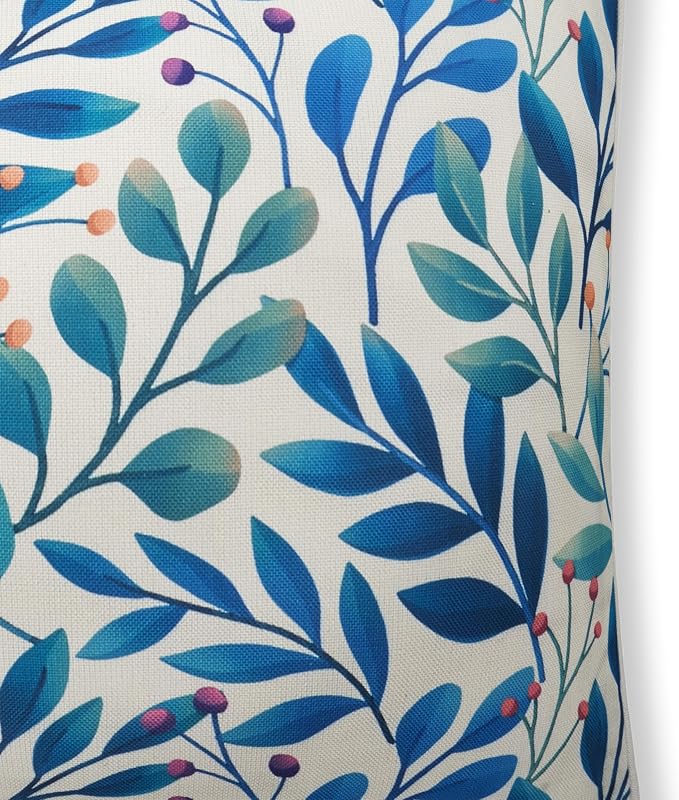 Fab Habitat Indoor/Outdoor Throw Pillow Made from Recycled Polyester Yarn - Double Sided, Stain Resistant, Machine Washable - Patio, Porch, Living Room - Rainforest - White Multi Floral (20" x 20")