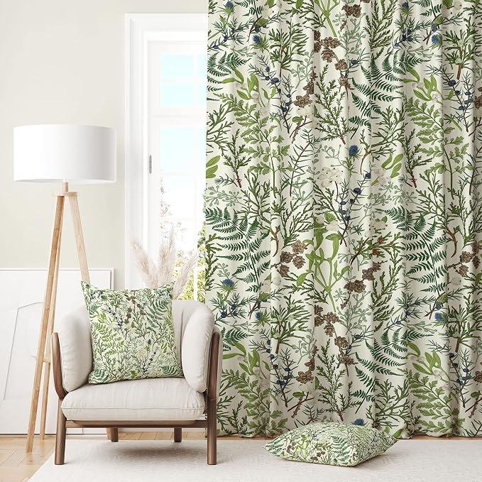 Green Plant Throw Pillow Covers 18x18 Inch Set of 2 Sage Green Botanical Leaf Pillow Covers Vintage Floral Cushion Cover Farmhouse Waterproof Decor for Living Room Bedroom Sofa Patio Outdoor