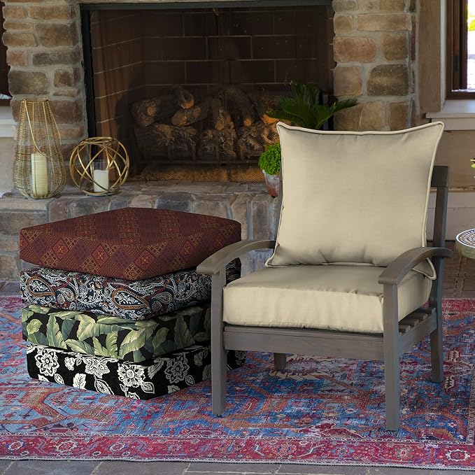 Arden Outdoor Deep Seat Cushion Set, 24x24, Tan