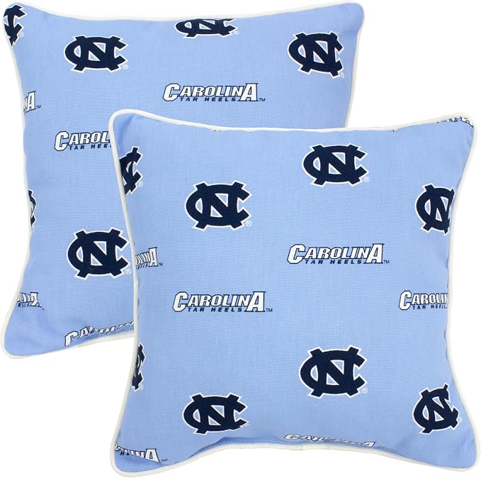 College Covers North Carolina Tar Heels Outdoor Decorative Pillow Pair, 16" x 16"