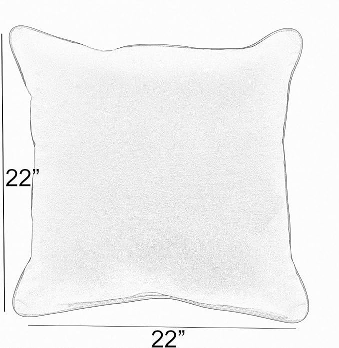 Sorra Home x Sunbrella Indoor/Outdoor Corded Pillows, 22" x 22", Cast Silver