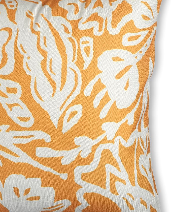 Fab Habitat Indoor/Outdoor Throw Pillow Made from Recycled Polyester Yarn - Double Sided, Stain Resistant, Machine Washable - Abstract - Patio, Deck, Living Room - Glamis Mustard Yellow (20" x 20")