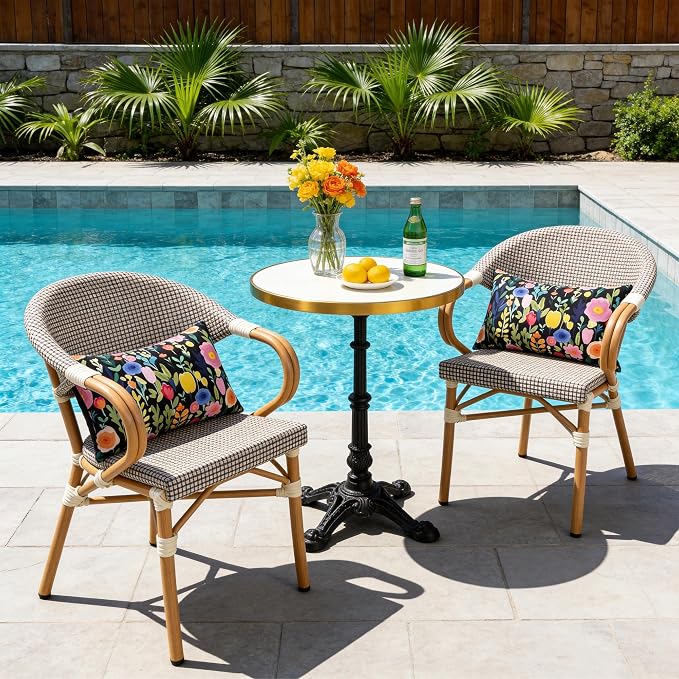 Outdoor Pillows Covers 12X20 Inch Pack of 2, Spring Floral Waterproof Throw Pillow Covers, Black Printed Flower Decorative Square Pillowcases for Summer Patio Furniture Garden Balcony Porch