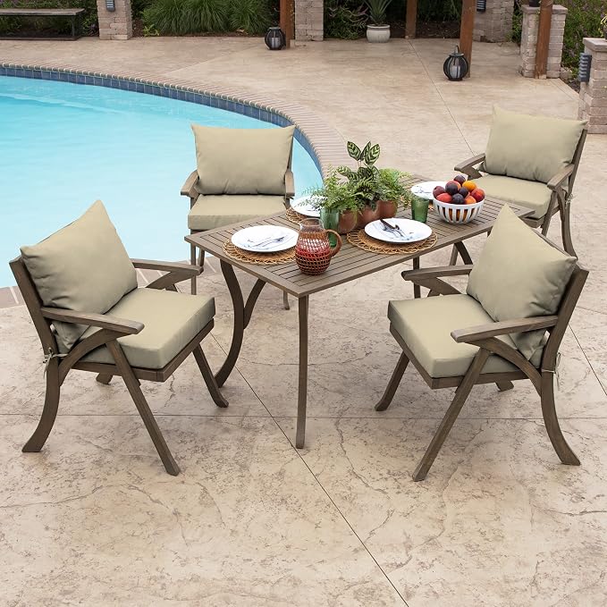 Arden Outdoor Pillow Back Cushion, 23x17, Tan