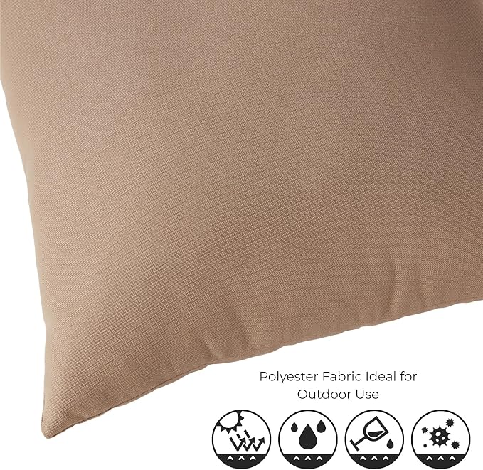 Set of 2 Outdoor Throw Pillows 19 x 12 Inch – Reversible Rectangle Patio Accent Pillows – Weather-Resistant Polyester Fabric – Eco-Friendly Recycled Polyfiber Fill – Coronado