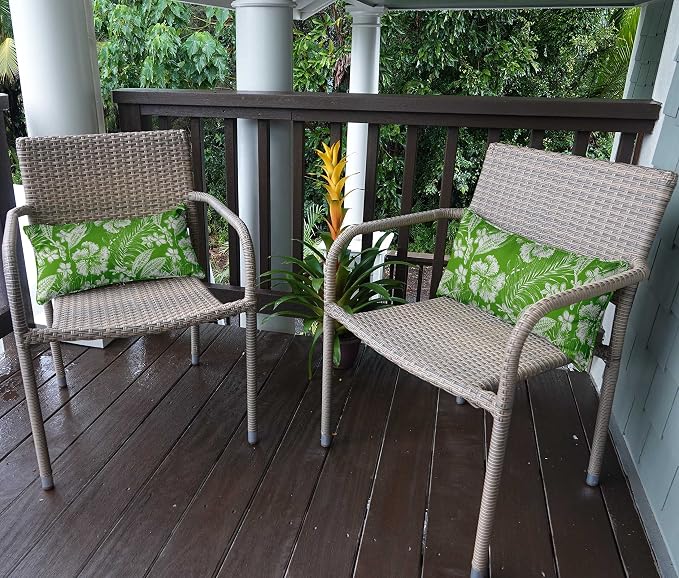 Indoor/Outdoor Polyester Fabric Lumbar Pillow Cover, All-Weather Waterproof Rectangular Cushion Case for Patio Furniture, 16 x 24 Set of 2 - Florals-65