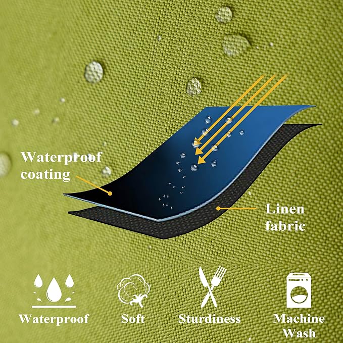 Home Brilliant Outdoor Throw Pillows Covers 20x20 Waterproof Compatible with Sunbrella Pillow Covers Linen for Chair Couch Patio Decor, 20 x 20 inches, 50cm, Set of 4, Grass Green