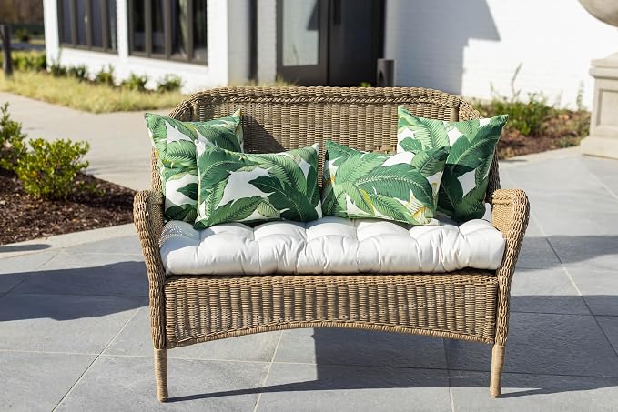 RSH DECOR Square Throw Pillows Set of 4, 17" x 17", Outdoor Pillows Waterproof, Outdoor Pillow Covers, Pillow Covers for Couch, Swaying Palms Aloe, Made in USA