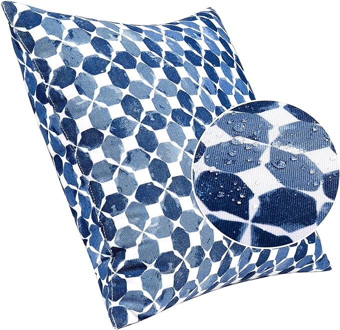 JMGBird Blue Throw Pillows Outdoor Pillow Inserts Included | 18x18 Outdoor Pillows Waterproof Outdoor Throw Pillow set of 2 Outdoor Patio Pillows for couch