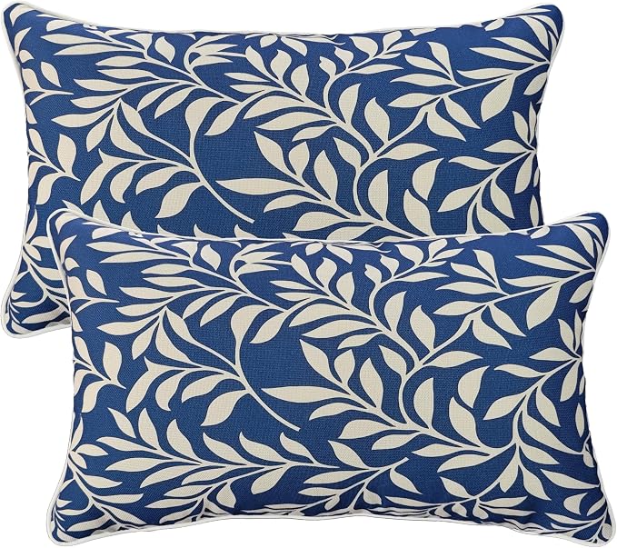 JMGBird Waterproof Outdoor Pillow Covers with Inserts Included | 12×20 Outdoor Patio Pillows Outdoor Throw Pillow for Furniture, Patio, Couch