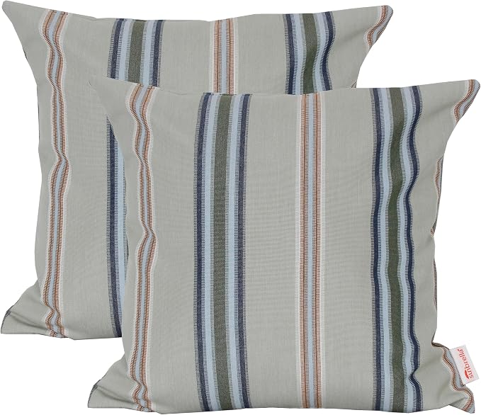 Outdoor/Indoor Sunbrella Throw Pillows Square Set of 2 Pieces 24 inch x 24 inch Saltillo Sagebrush - Cover Only, Insert Not Included