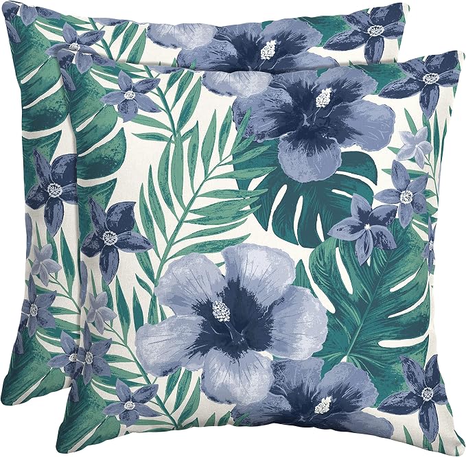 Arden Outdoor Toss Pillow, 2-Pack, 16x16, Salome Tropical | Indoor/Outdoor Décor, Rain-Proof, Fade Resistant, Mold and Mildew Resistant
