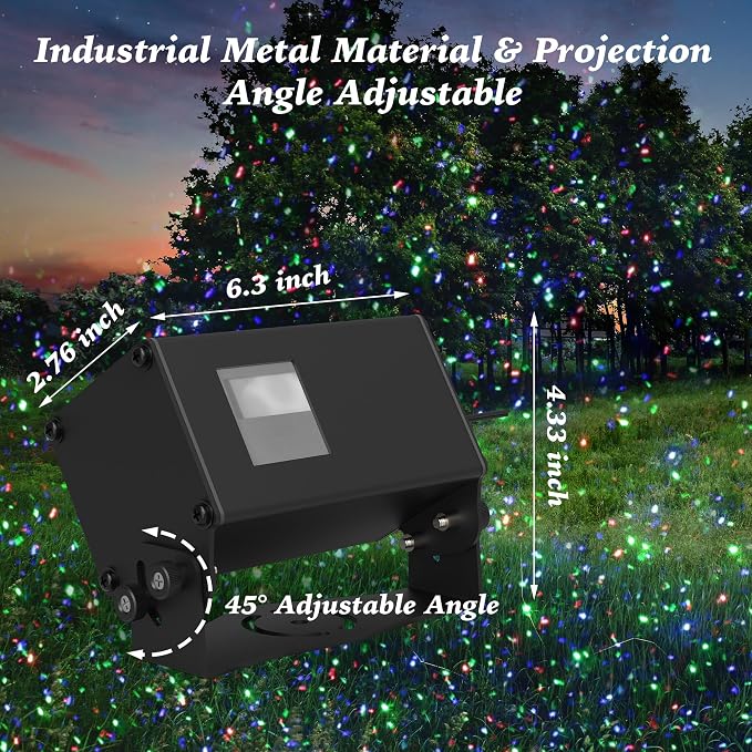 AIRIVO Outdoor Laser Lights Projector, RGB Color Firefly Lights Projection Light, Christmas Star Projector with Remote Control, Holiday Halloween Decor for Home, Garden, Trees, RGB 3 Color Motion