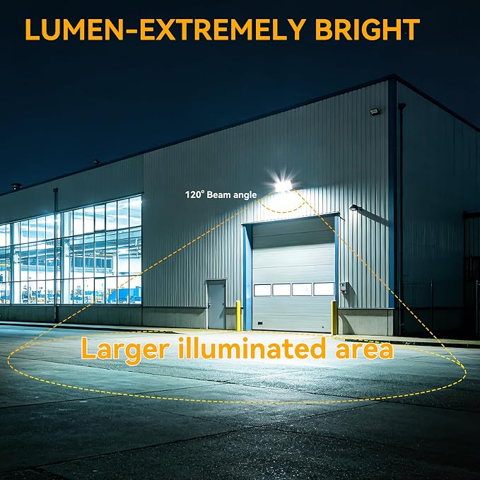 LED Wall Pack Light 60W 4 Pack with Dusk to Dawn Photocell, 5000K Daylight Wall Pack Led Exterior Light Repalces 600W HPS/HID Light, IP65 Waterproof for Stadium, Yard, Buildings, Parking Lots | 100-277V, 0-10V Dimming, 5000K, IP65 Outdoor Wall Light Fi...