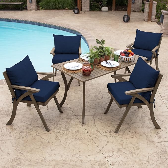 Arden Outdoor Pillow Back Cushion, 23x17, Sapphire Blue