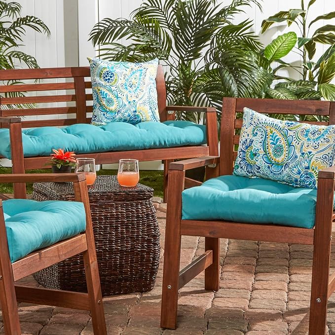South Pine Porch Outdoor 19x12-inch Rectangle Accent Pillow (Set of 2), Baltic Paisley