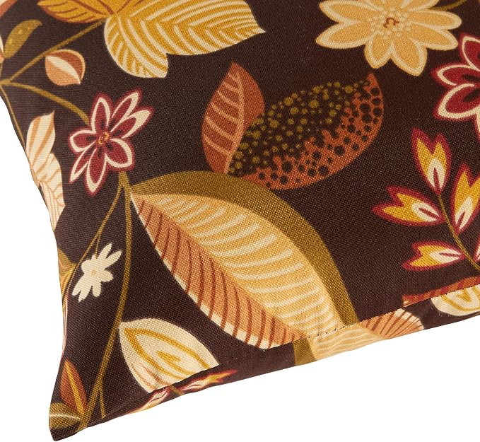 Greendale Home Fashions Outdoor 19x12 inch Rectangle Decorative Throw Pillow, 2-Pack, Russet Floral 2 Count