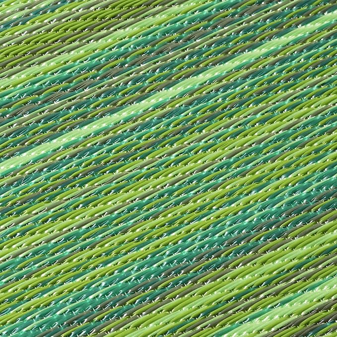 Fab Habitat Outdoor Premium Recycled Plastic Pillow - Waterproof, Fade Resistant - Striped - Patio, Porch, Deck, Balcony - Cancun - Green - 16.5" x 16.5"