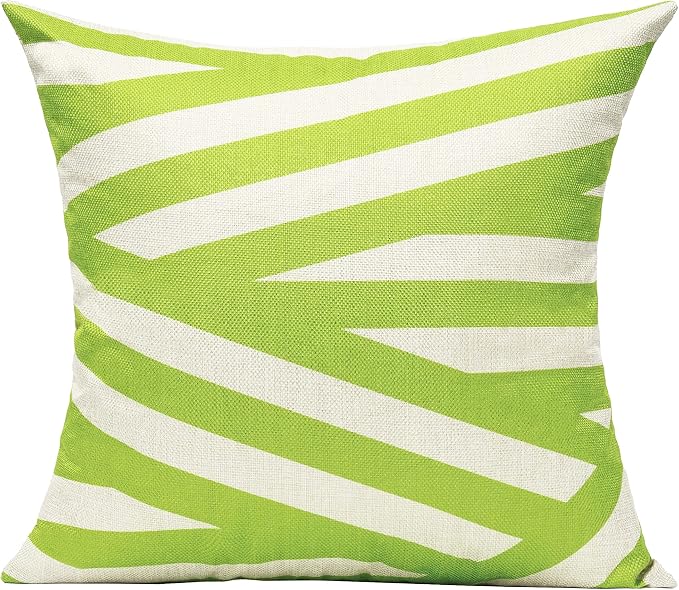 All Smiles Outdoor Waterproof Throw Pillow Covers 18X18 Set of 4,PeakGreen Decorative Cushion Covers Boho Decorations Outside for Patio Furniture Porch Seat Chair Couch Sofa Living Room Geometric