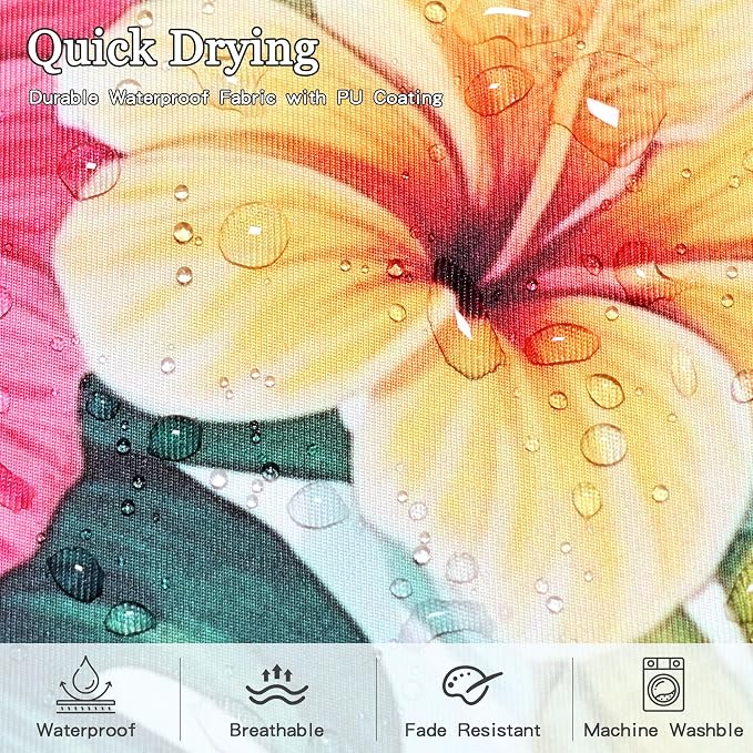 Outdoor Pillow Covers 12x20 Inch Set of 2, Tropical Floral Plants Modern Throw Pillows Cases Waterproof Square Garden Cushion Sham for Patio Funiture Tent Balcony Bench Sofa Couch, Pink Green