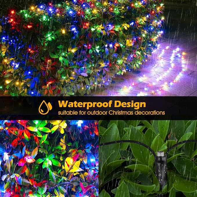 BlcTec Christmas Net Lights, 360 LED 9.8ft x 6.6ft Outdoor Christmas Lights with 8 Modes, UL Certified, Timer, Connectable, Waterproof for Bushes, Trees, Shrubs Yard Outdoor Xmas Decor, Multicolor