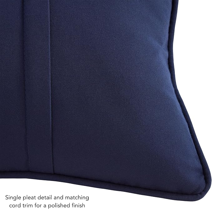 Greendale Home Fashions Sunbrella 20'' Square Outdoor Throw Pillow with Removable Cover (Set of 2), Canvas Navy