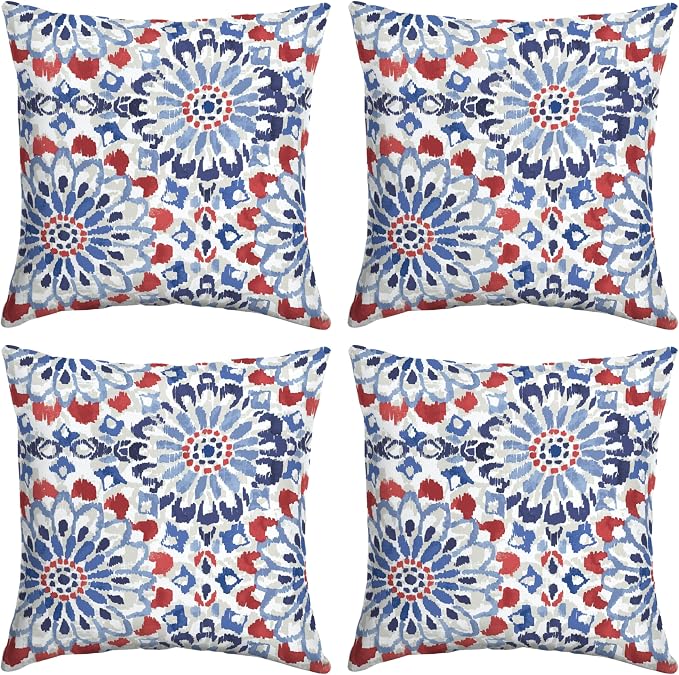 Arden Outdoor Toss Pillow, 4-Pack, 16x16, Clark Blue | Indoor/Outdoor Décor, Set of 4, 16 x 16, Rain-Proof, Fade Resistant, Mold and Mildew Resistant