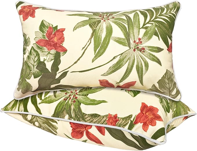 JMGBird 12x20 Outdoor Throw Pillow Green Outdoor Pillows for Patio Furniture