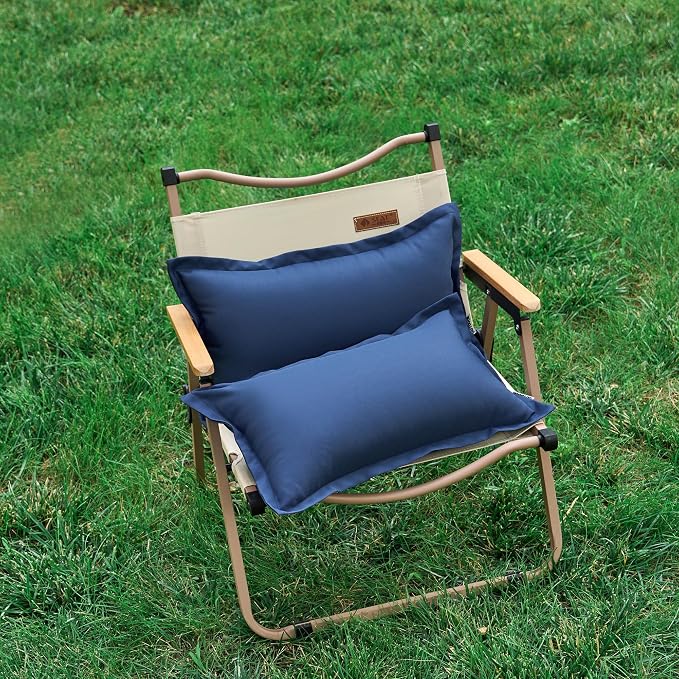 LIGICKY Navy Blue Outdoor Lumbar Pillows Waterproof Pillow Covers 12x20 Inch Pack of 2 Decorative Rectangle Solid Color Pillows with Wide Edge Cushion Cover for Patio Tent Garden Couch Balcony