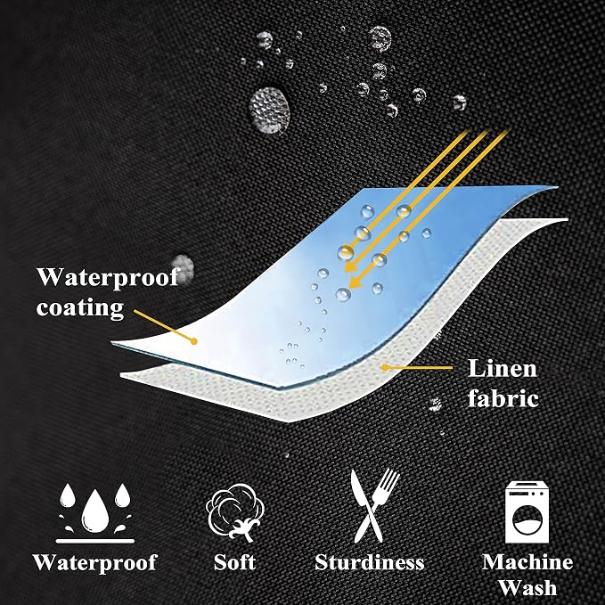Home Brilliant Waterproof Pillows Black Outdoor Pillow Covers Decorative Throw Pillow Cases 20x20 Inches, 50 x 50cm, Set of 4, Black