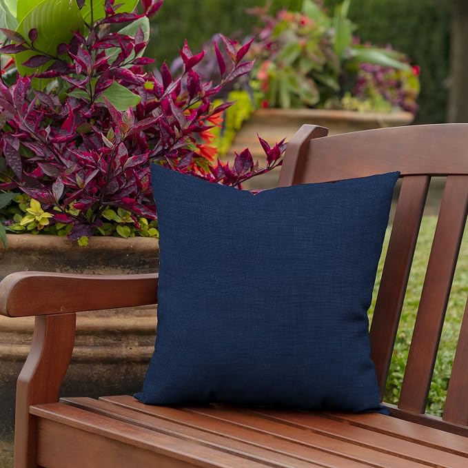 Arden Outdoor Toss Pillow, 2-Pack, 16x16, Sapphire Blue | Indoor/Outdoor Décor, Rain-Proof, Fade Resistant, Mold and Mildew Resistant